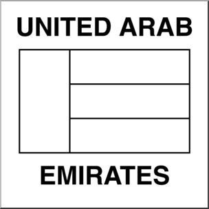 Clip Art: Flags: United Arab Emirates B&W