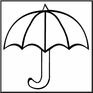 Clip Art: Umbrella B&W