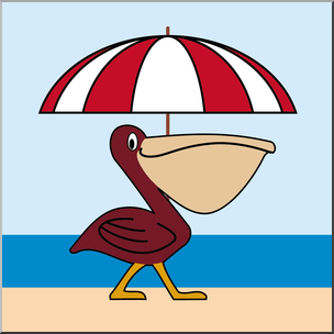 Clip Art: Cartoon Pelican Color