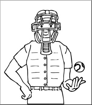 Clip Art: Baseball Umpire B&W