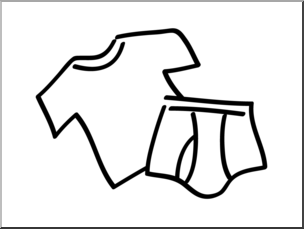 Clip Art: Basic Words: Underwear B&W Unlabeled