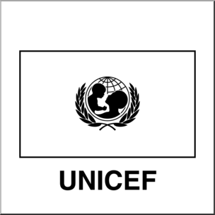 Clip Art: Flags: UNICEF (coloring page)
