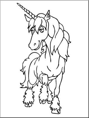 Clip Art: Unicorn B&W
