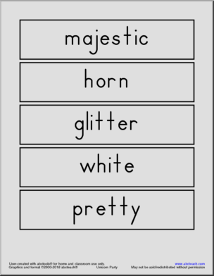 Unicorn-Themed Vocabulary Unit