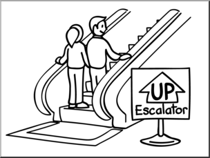 Clip Art: Basic Words: Up B&W Unlabeled