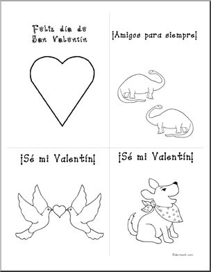 Spanish: Valentine Cards:  Set 1