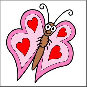 Clip Art: Valentine Butterfly Color
