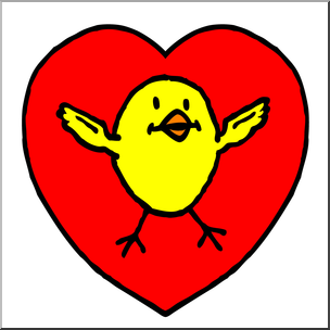Clip Art: Valentine Chick Color