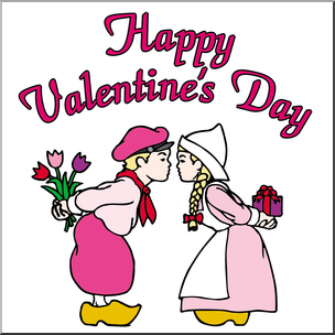 Clip Art: Valentine Kids Color