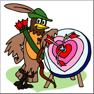 Clip Art: Valentine Robin Color