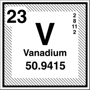 Clip Art: Elements: Vanadium B&W