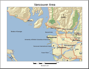 Clip Art: Vancouver Map Color