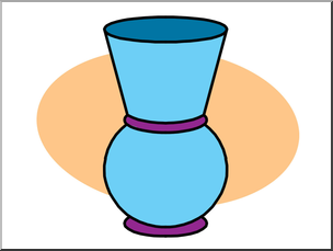 Clip Art: Basic Words: Vase Color Unlabeled