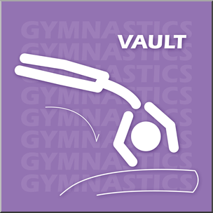 Clip Art: Gymnastics: Vault Color