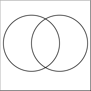 Clip Art: Venn Diagram 2 Zone B&W Unlabeled