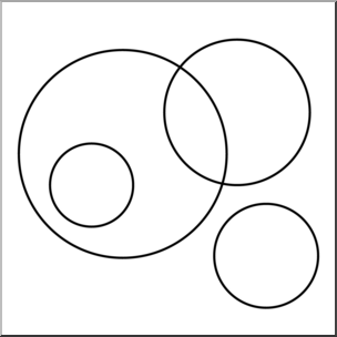 Clip Art: Venn Diagram Sets and Subsets B&W Unlabeled