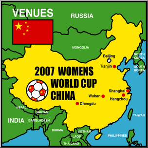 Clip Art: 2007 WC: China Venues Map Color