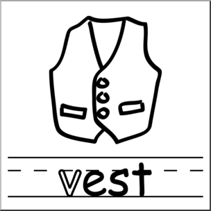 Clip Art: Basic Words: -est Phonics: Vest B&W