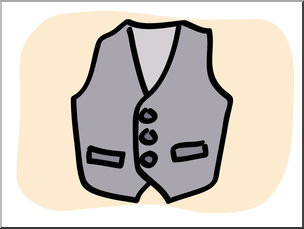 Clip Art: Basic Words: Vest Color Unlabeled