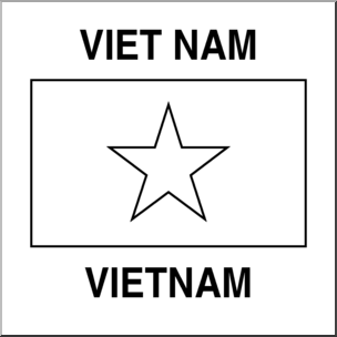 Clip Art: Flags: Vietnam B&W