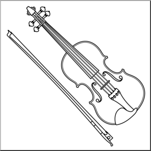 Clip Art: Violin (coloring page)