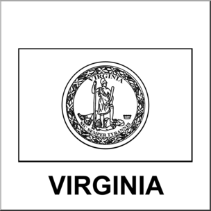Clip Art: Flags: Virginia B&W