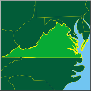 Clip Art: US State Maps: Virginia Color