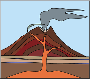 Clip Art: Geology: Volcano 1 Color