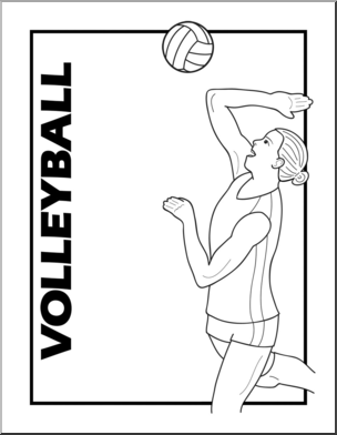 Clip Art: Volleyball B&W