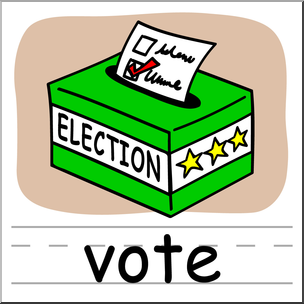 Clip Art: Basic Words: Vote Color Labeled