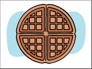 Clip Art: Basic Words: Waffle Color Unlabeled
