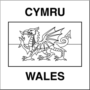 Clip Art: Flags: Wales B&W