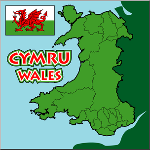 Clip Art: Wales Map Color Blank