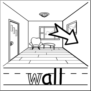 Clip Art: Basic Words: -all Phonics: Wall B&W