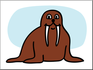 Clip Art: Basic Words: Walrus Color Unlabeled