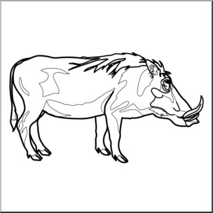 Clip Art: Warthog B&W
