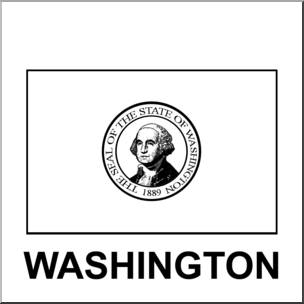 Clip Art: Flags: Washington B&W