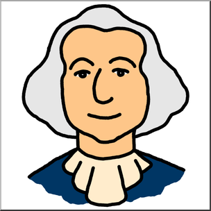 Clip Art: Cartoon Faces: George Washington Color