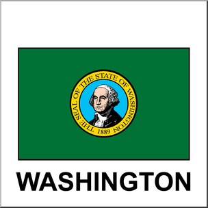 Clip Art: Flags: Washington Color