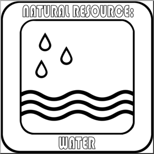 Clip Art: Natural Resources: Water B&W Labeled