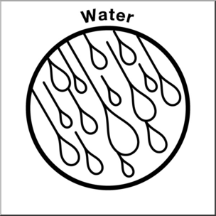 Clip Art: Soil Ecology Icons: Water B&W