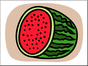 Clip Art: Basic Words: Watermelon Color Unlabeled