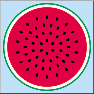 Clip Art: Fruit: Watermelon 1 Color