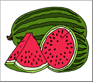 Clip Art: Fruit: Realistic Watermelon 2 Color 1