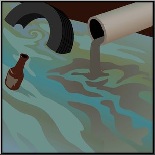 Clip Art: Environmental Concerns: Water Pollution Color