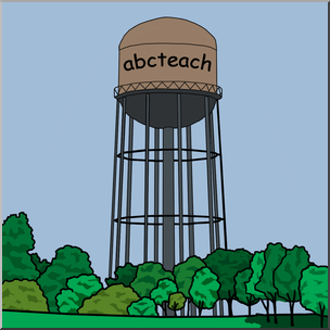 Clip Art: Water Tower Color