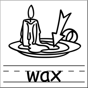 Clip Art: Basic Words: Wax B&W Labeled