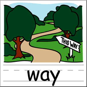 Clip Art: Basic Words: Way Color Labeled