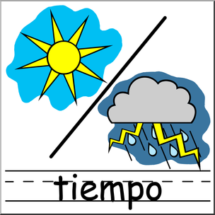 Clip Art: Weather Icons Spanish: Tiempo Color
