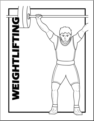 Clip Art: Weightlifting B&W